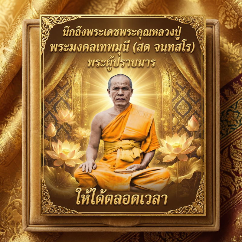 นึกถึงพระเดชพระคุณหลวงปู่ พระมงคลเทพมุนี (สด จนฺทสโร) พระผู้ปราบมาร ให้ได้ตลอดเวลา